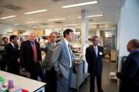 Mr. Edward Cheng, SBS, JP, (2nd from right), Dr. Richard Armour (3rd from left) and the Senior Management of the University including Prof. Joseph Sung, Vice-Chancellor and President (3rd from right) visit the open laboratory of our School